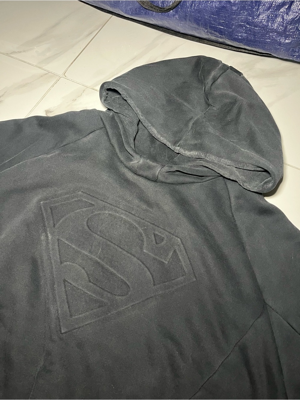 YoungLA x Superman Black Hooded Sweatshirt with Superman Logo